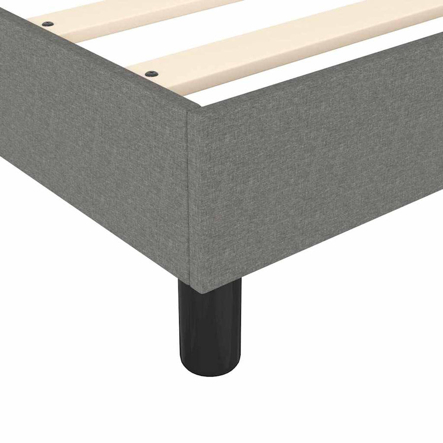Box Spring Bed with Mattress Dark Grey 107x203 cm King Single Fabric