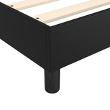 Box Spring Bed with Mattress Black 153x203 cm Queen Size Faux Leather - Close-Up Angle