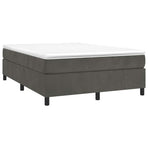 Box Spring Bed with Mattress Dark Grey 137x190 cm Velvet