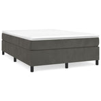 Box Spring Bed with Mattress Dark Grey 152x203 cm Velvet