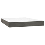 Box Spring Bed with Mattress Dark Grey 152x203 cm Velvet