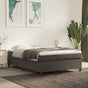 Box Spring Bed with Mattress Dark Grey 152x203 cm Velvet