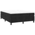 Box Spring Bed with Mattress Black 152x203 cm Queen Velvet