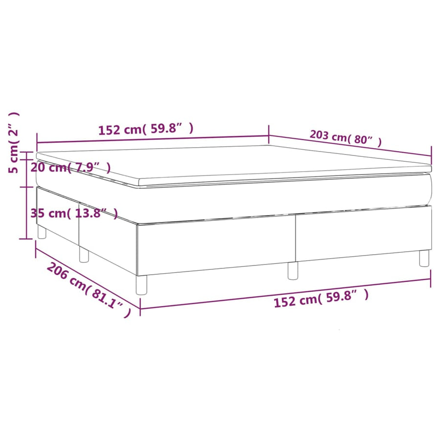 Box Spring Bed with Mattress Black 152x203 cm Queen Velvet