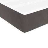 Box Spring Bed with Mattress Dark Grey 106x203 cm King Single Size Velvet - Low Angle