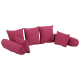 7 Piece Throw Pillow Set Pink Fabric - Front View