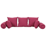 7 Piece Throw Pillow Set Pink Fabric - Side View