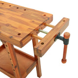 Workbench with Vices 92x48x83 cm Solid Wood Acacia - Low Angle