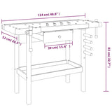 Workbench with Drawer and Vices 124x52x83 cm Solid Wood Acacia - Extra Image