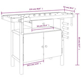 Workbench with Drawer and Vices 124x52x83 cm Solid Wood Acacia - Extra Image