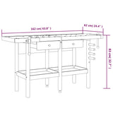 Workbench with Drawers and Vices 162x62x83 cm Solid Wood Acacia - Extra Image
