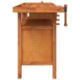 Workbench with Drawers and Vices 162x62x83 cm Solid Wood Acacia