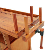 Workbench with Drawers and Vices 162x62x83 cm Solid Wood Acacia - Extra Image