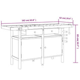 Workbench with Drawers and Vices 162x62x83 cm Solid Wood Acacia - Extra Image