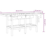 Workbench with Drawers and Vices 192x62x83 cm Solid Wood Acacia - Extra Image