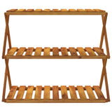 3-Tier Folding Shelf Brown 70x31x63 cm Solid Wood Acacia - Top-Down View