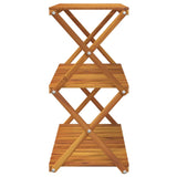 3-Tier Folding Shelf Brown 70x31x63 cm Solid Wood Acacia - 45-Degree Angle