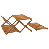 3-Tier Folding Shelf Brown 70x31x63 cm Solid Wood Acacia - Rear View