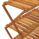 3-Tier Folding Shelf Brown 70x31x63 cm Solid Wood Acacia - Extra Image