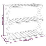 3-Tier Folding Shelf Brown 70x31x63 cm Solid Wood Acacia - Extra Image