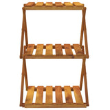 3-Tier Folding Shelf Brown 43x31x63 cm Solid Wood Acacia - Top-Down View