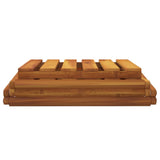 3-Tier Folding Shelf Brown 43x31x63 cm Solid Wood Acacia - Low Angle