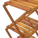 3-Tier Folding Shelf Brown 43x31x63 cm Solid Wood Acacia - Extra Image