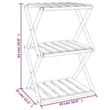 3-Tier Folding Shelf Brown 43x31x63 cm Solid Wood Acacia