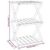 3-Tier Folding Shelf Brown 43x31x63 cm Solid Wood Acacia - Extra Image