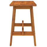 Stool 45x29x45 cm Rectangular Solid Wood Acacia - Top-Down View