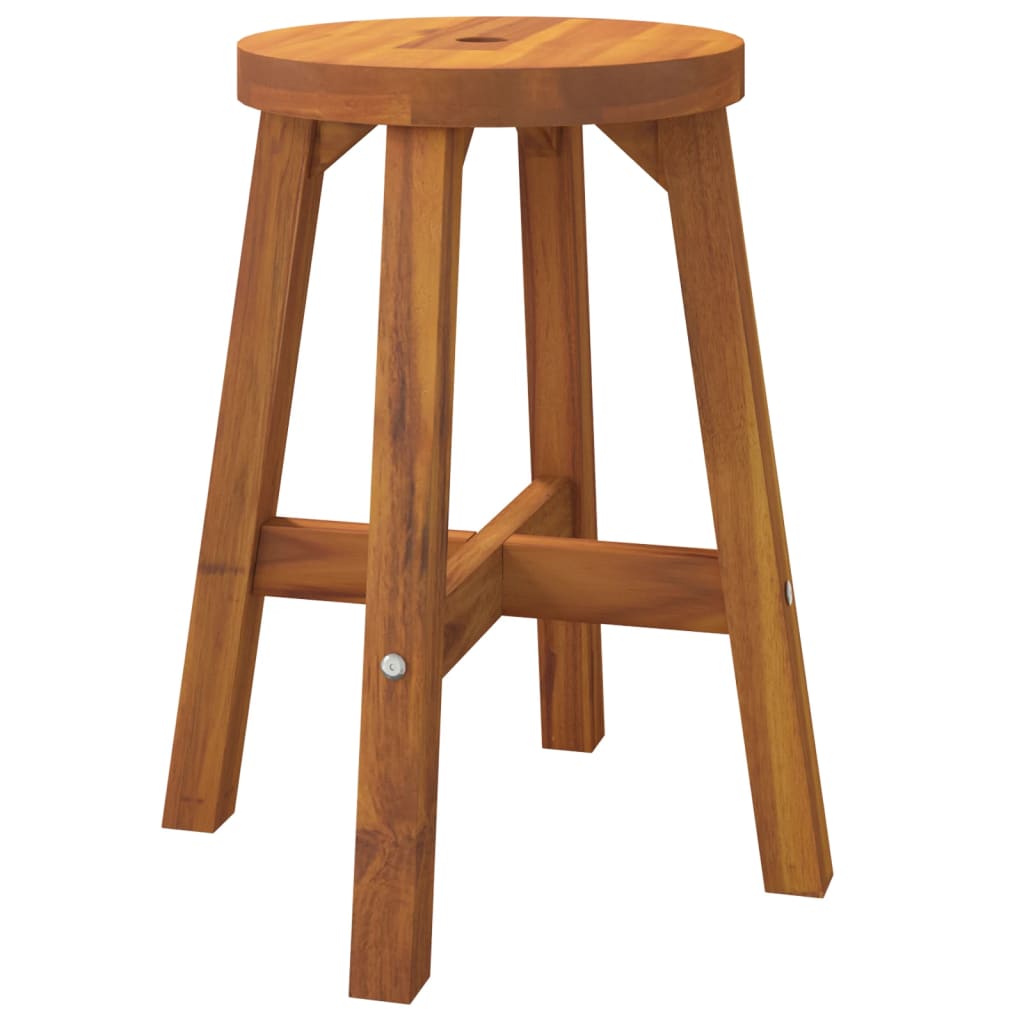Stool Brown 38x38x45 cm Round Solid Wood Acacia