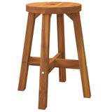 Stool Brown 38x38x45 cm Round Solid Wood Acacia - Front View