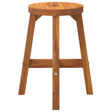 Stool Brown 38x38x45 cm Round Solid Wood Acacia - Top-Down View