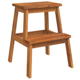 2 Step Stool 40x38x50 cm Solid Wood Acacia - Front View