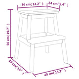 2 Step Stool 40x38x50 cm Solid Wood Acacia - Low Angle