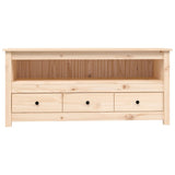 TV Cabinet 114x35x52 cm Solid Wood Pine - Rear View