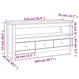 TV Cabinet 114x35x52 cm Solid Wood Pine - Extra Image