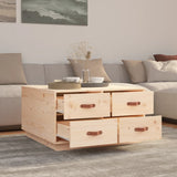 Coffee Table 80x80x45 cm Solid Wood Pine - Top-Down View