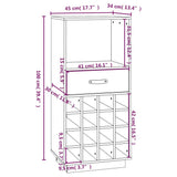 Wine Cabinet 45x34x100 cm Solid Wood Pine