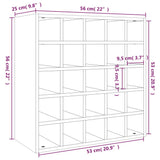 Wine Cabinet 56x25x56 cm Solid Wood Pine - Rear View