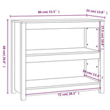 Book Cabinet 80x35x68 cm Solid Wood Pine - Low Angle