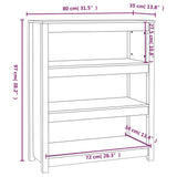 Book Cabinet 80x35x97 cm Solid Wood Pine