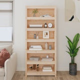 Book Cabinet 80x35x183 cm Solid Wood Pine - Side View