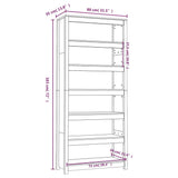Book Cabinet 80x35x183 cm Solid Wood Pine - Low Angle