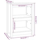 Book Cabinet 50x35x68 cm Solid Wood Pine - Low Angle