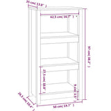 Book Cabinet 50x35x97 cm Solid Wood Pine - Low Angle