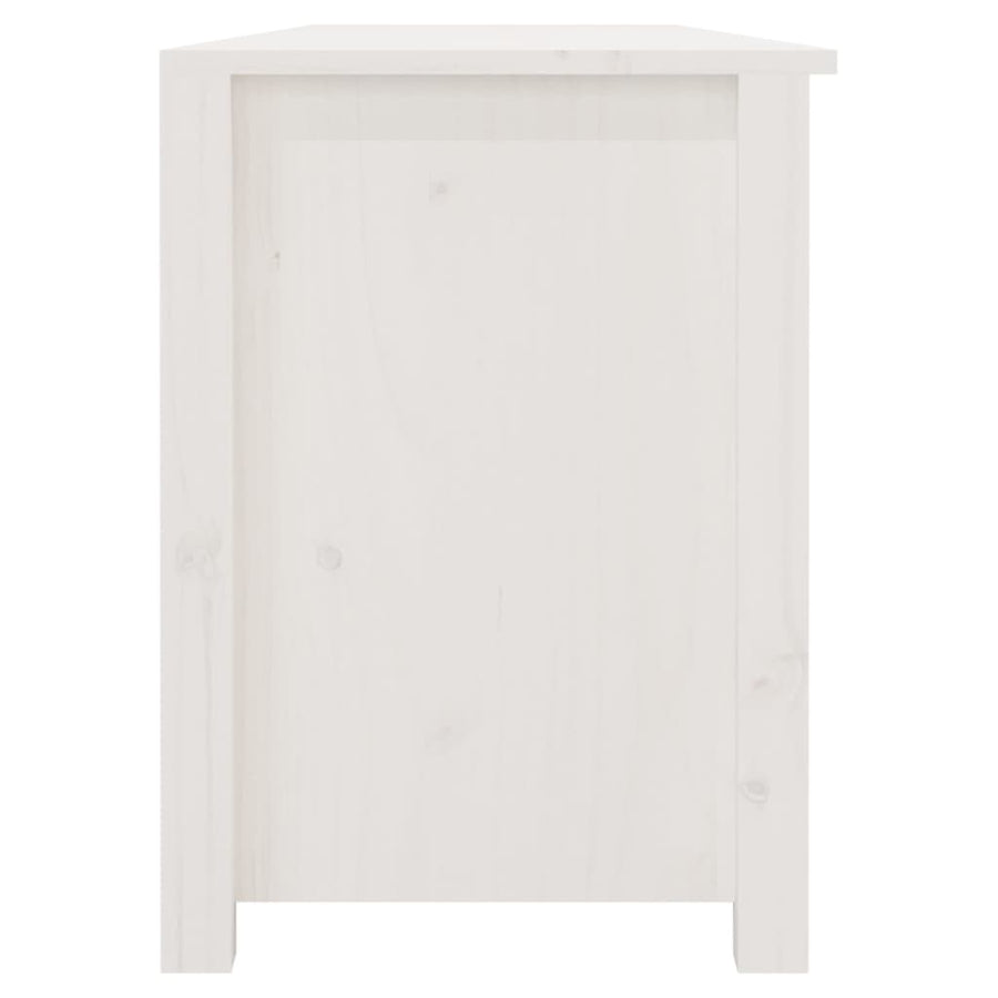Shoe Bench White 160x36.5x50 cm Solid Wood Pine