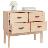 Console Cabinet 90x40x78 cm Solid Wood Pine - Close-Up Angle