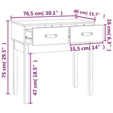 Console Table 76.5x40x75 cm Solid Wood Pine - Extra Image