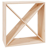 Wine Cabinet 62x25x62 cm Solid Wood Pine - Front View